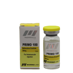 Primobolan anabolic steroid vial by Norma Pharma, 10ml dosed at 100mg/ml