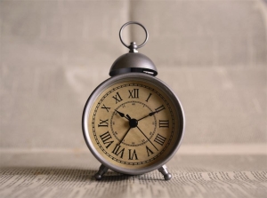 Vintage alarm clock on a table