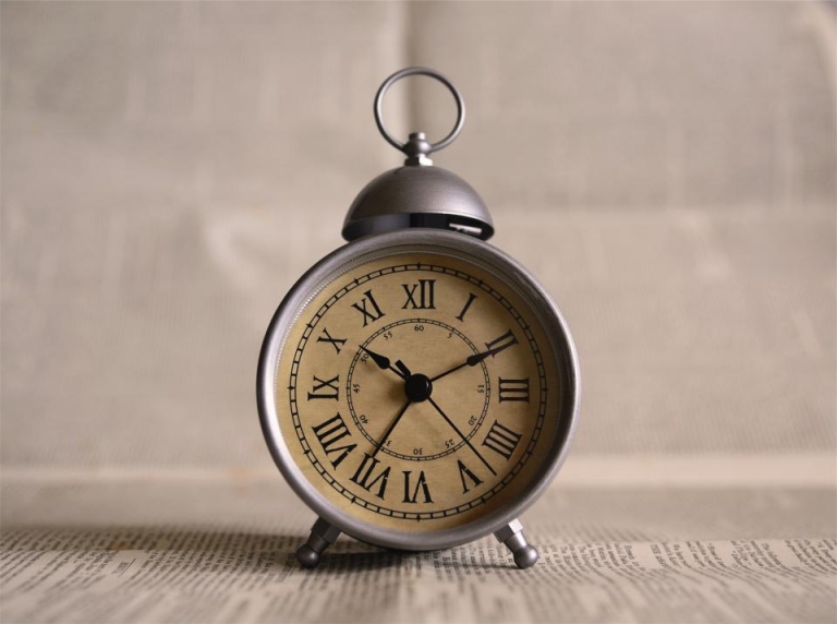 Vintage alarm clock on a table