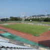 Athletics stadium with a running track
