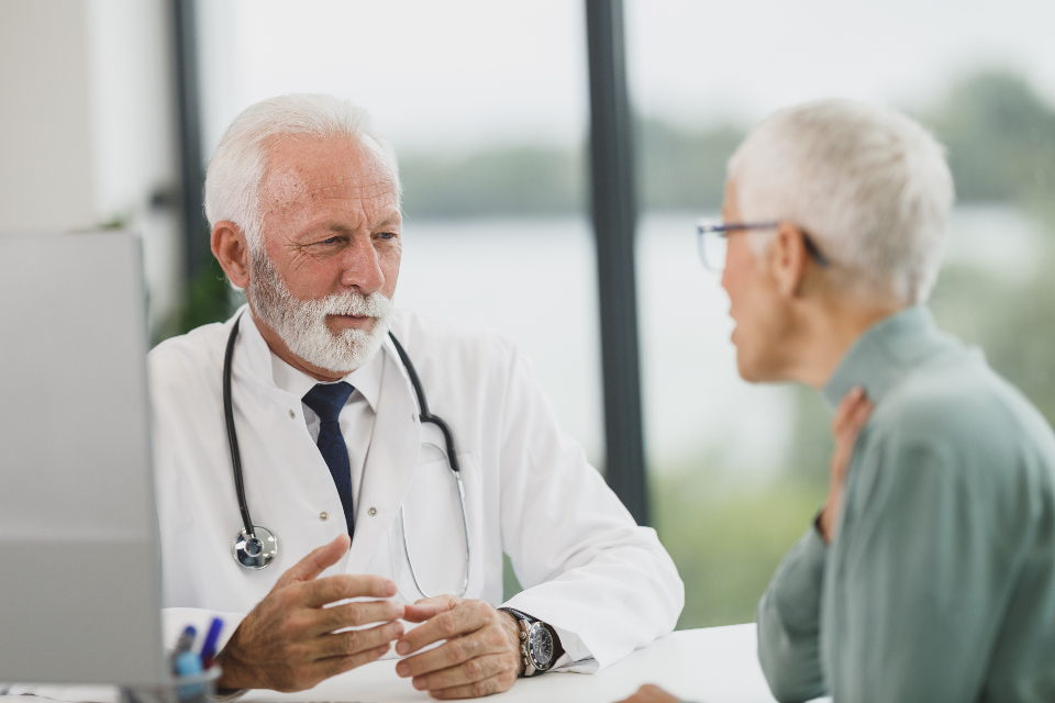 Doctor discussing test results with a patient