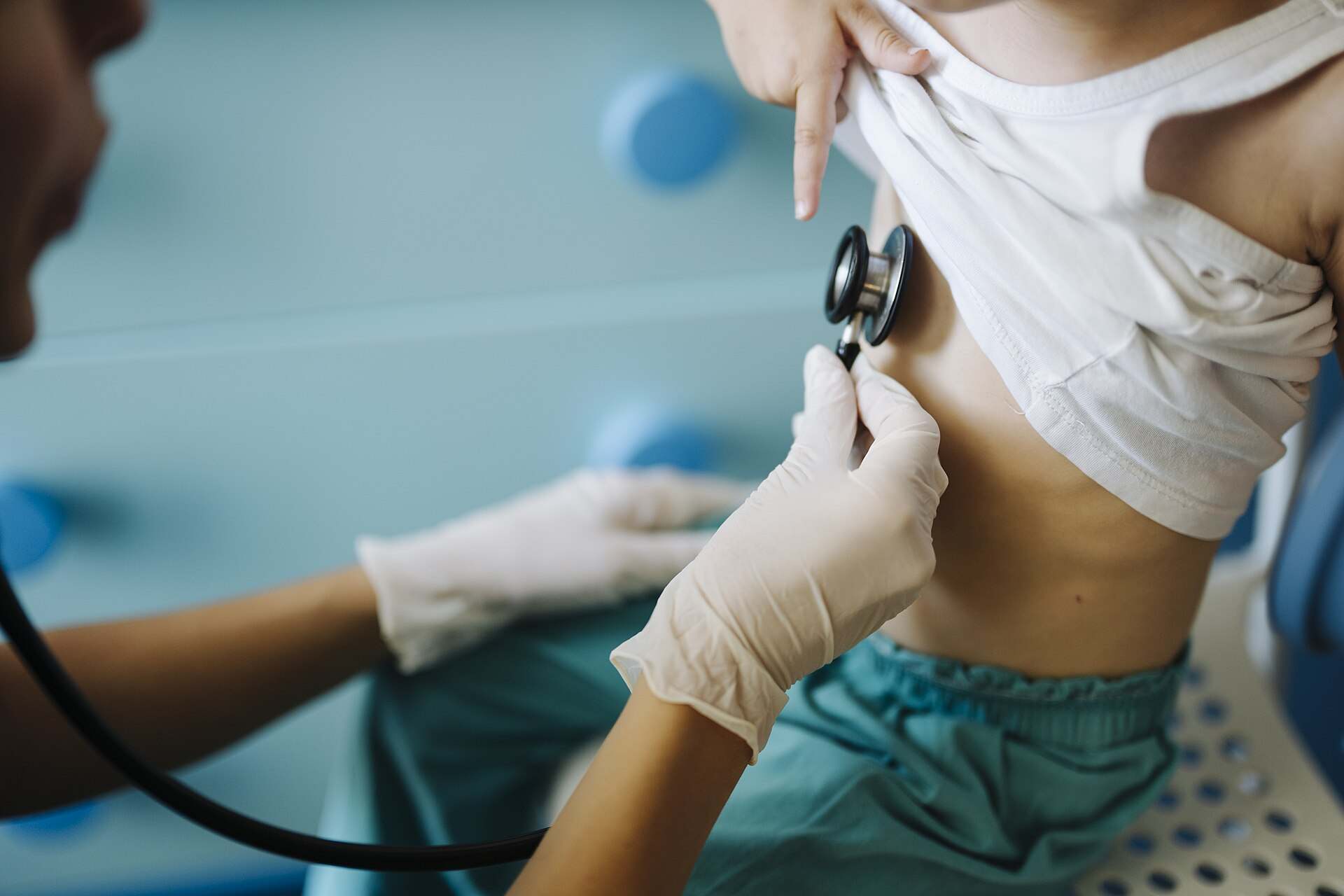 Doctor listening with a stethoscope during a checkup