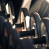 Rack of dumbbells in a gym