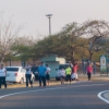 Group of people running together