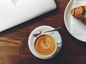 Coffee on a cafe table