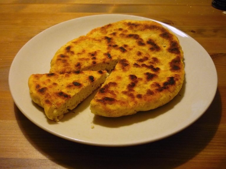 Protein Pan Bannock with Saskatoon Jam