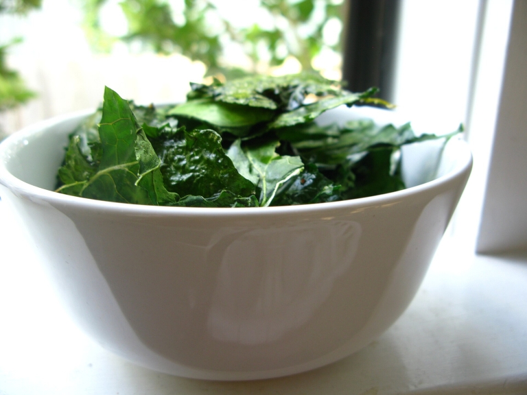 Crispy Parmesan Kale Chips