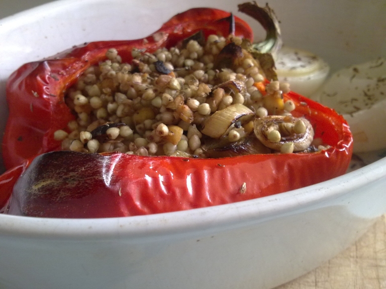Lentil and Rice Stuffed Peppers (Vegan)