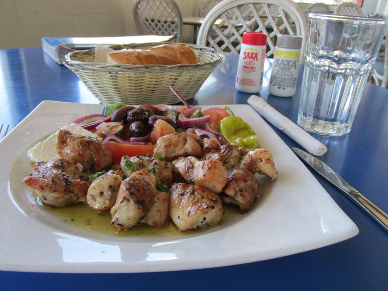 Chicken Souvlaki Skewers with Lemon Potatoes (Low-FODMAP)
