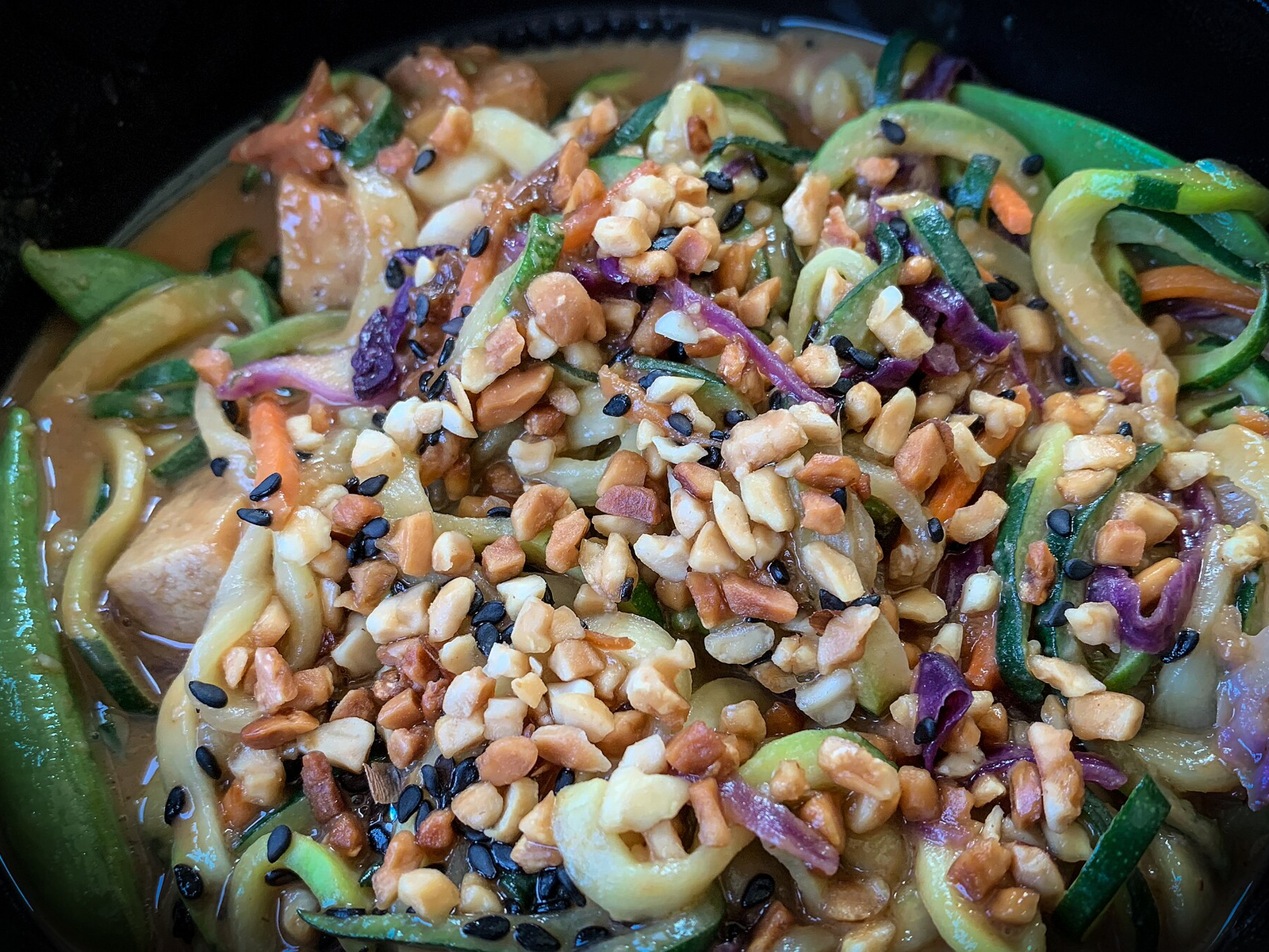 Peanut Tofu Rice Noodles (Low-FODMAP)