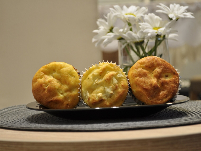 Ham and Cheddar Protein Muffins