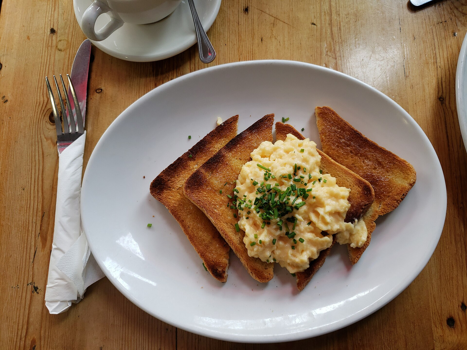 Salmon Scrambled Eggs on Rye
