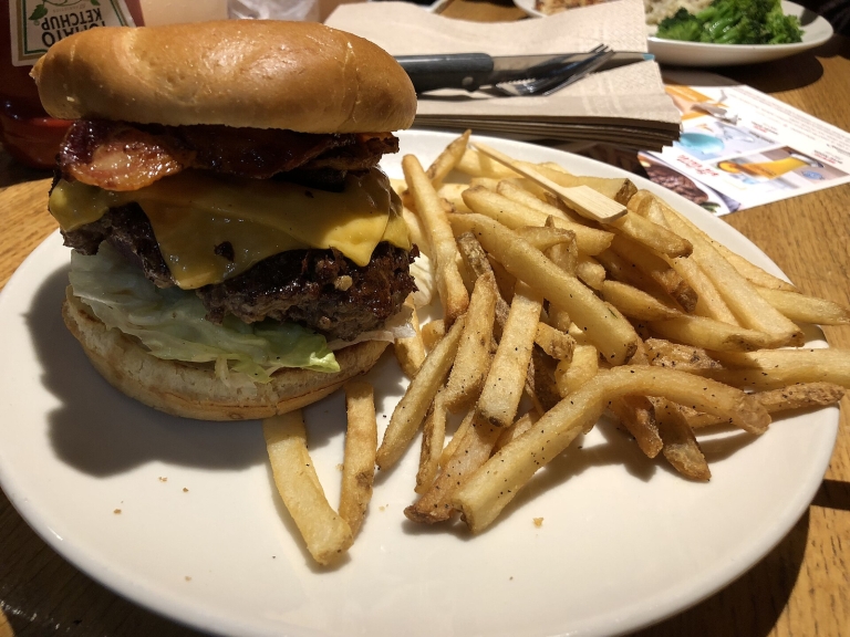 Triple Bacon Cheeseburger with Fries
