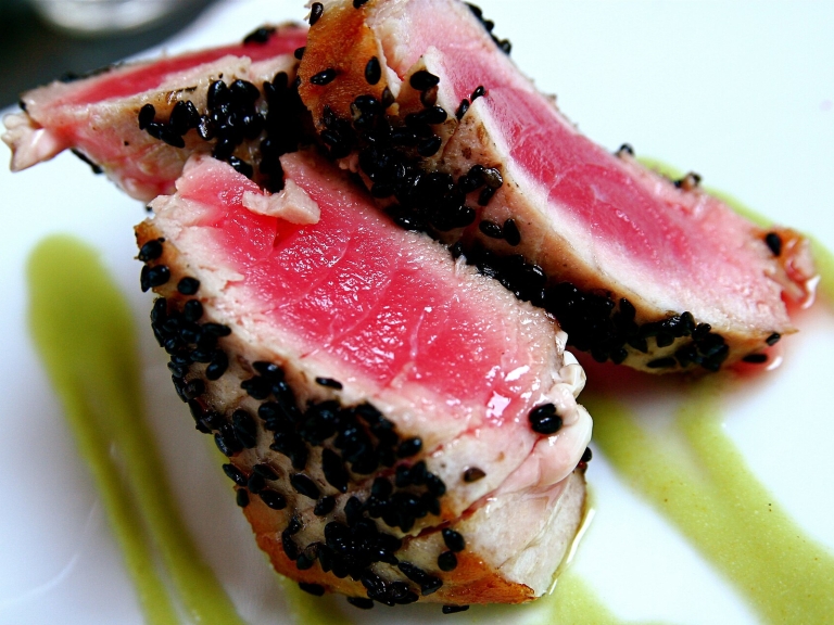 Seared Tuna Steaks with Sesame Noodles