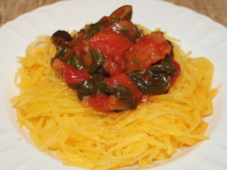 Pesto Turkey Meatballs with Spaghetti Squash