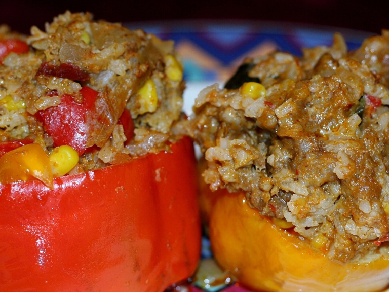 Turkey and Rice Stuffed Peppers