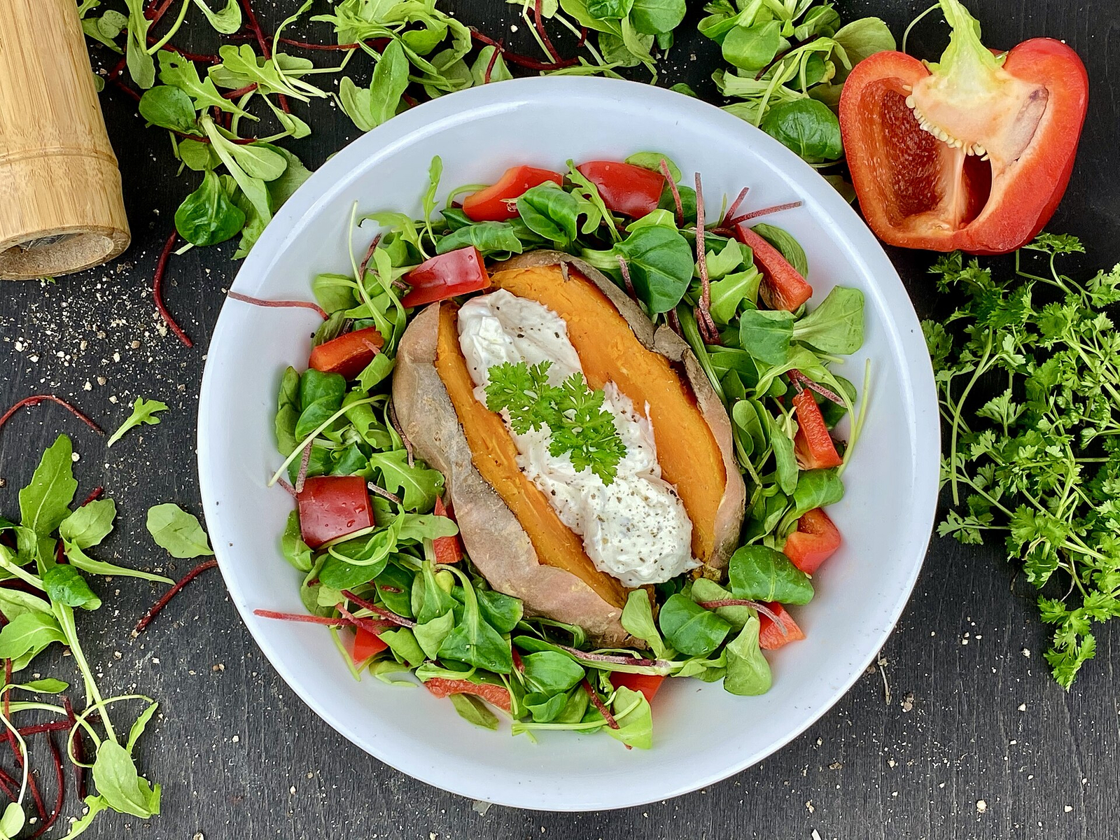 Chickpea Stuffed Sweet Potatoes (Vegan)