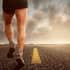 Runner on an open road