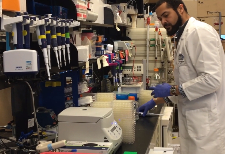 Scientist working in a research laboratory