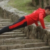 Man training on outdoor stairs