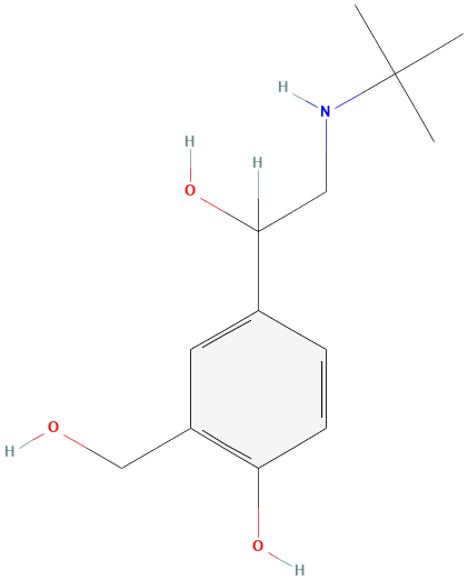 2D structure of Albuterol (salbutamol)