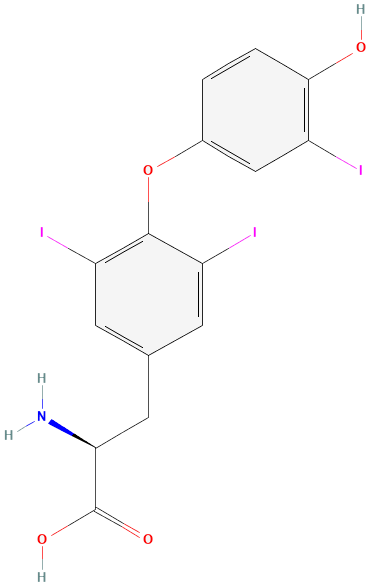 2D structure of Liothyronine (T3)