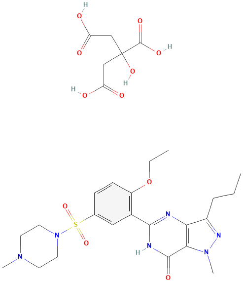 2D structure of Sildenafil citrate