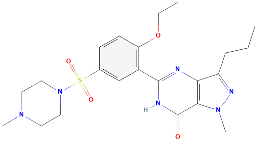 2D structure of Sildenafil