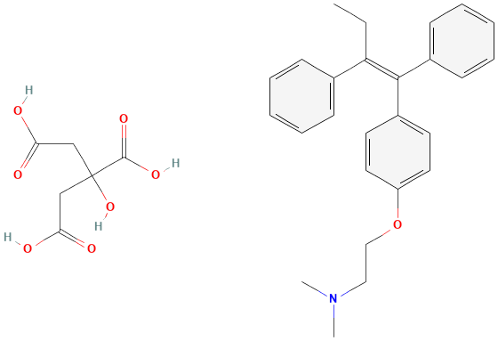 2D structure of Tamoxifen citrate