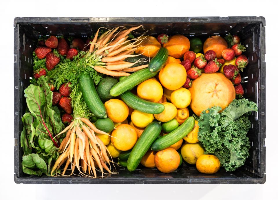 Crate of fresh vegetables for a liver-friendly diet